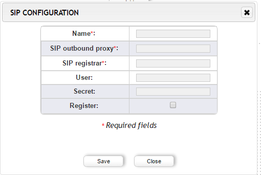 Screenshot - VoIP Gateway SIP Configuration