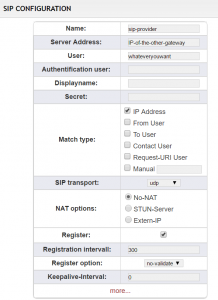 VoIP Gateway: SIP Configuration